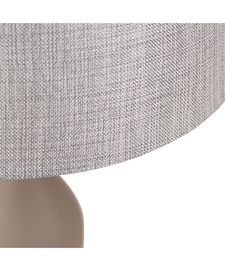 Fengate Stone Effect Grey Table Lamp with Grey Hessian Shade
