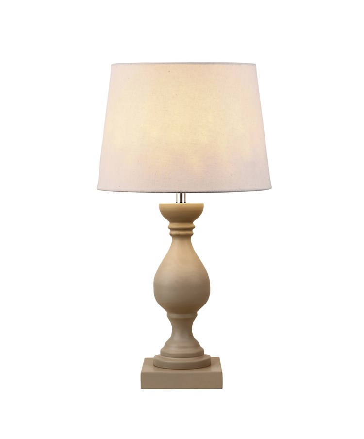 Fengate Grey Stone Effect Table Lamp with Natural Linen Shade Fengate Grey Stone Effect Table Lamp with Natural Linen Shade
