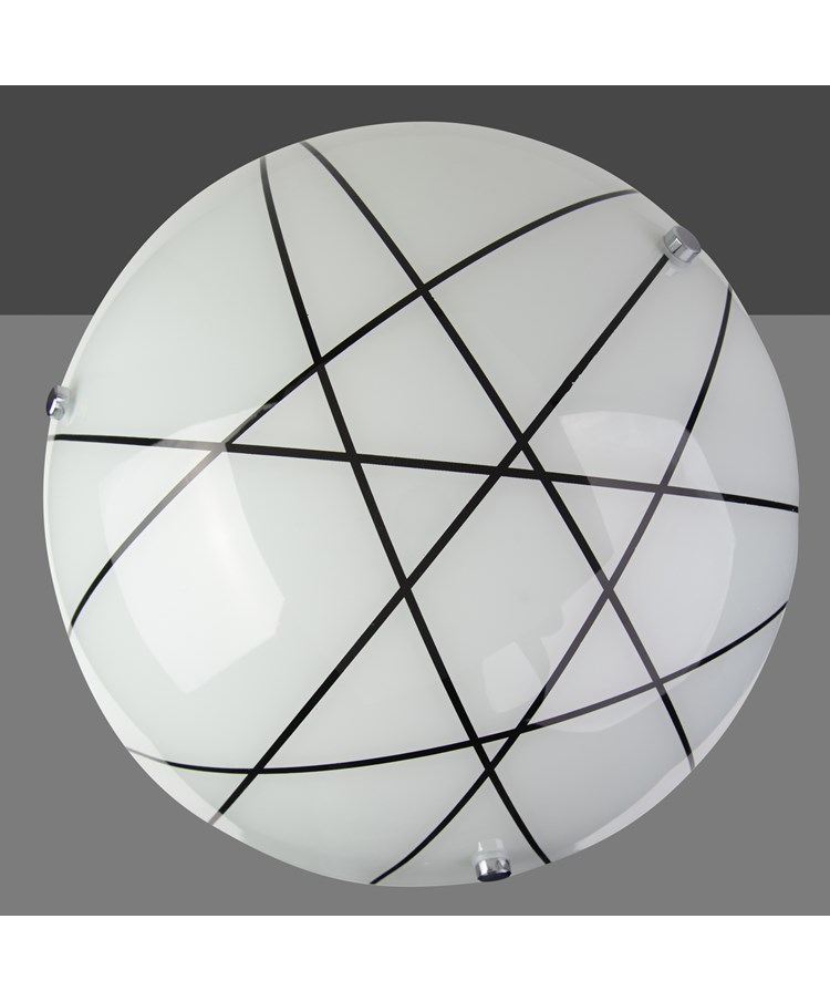 Crosbie Glass Ceiling Uplighter Pendant Shade - White/Black/Chrome Crosbie Glass Ceiling Uplighter Pendant Shade - White/Black/Chrome