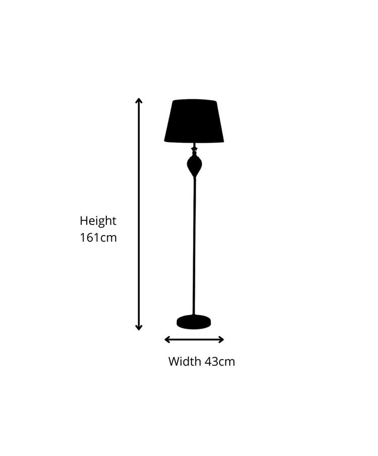 Hannah Chrome & Crystal Standard Floor Lamp & Ivory String Shade Hannah Chrome & Crystal Standard Floor Lamp & Ivory String Shade