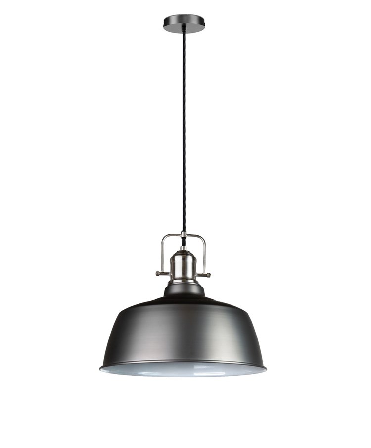 Bodmin Large Industrial Dome Pendant Gun Metal Pewter Adjustable Ceiling Light Bodmin Large Industrial Dome Pendant Gun Metal Pewter Adjustable Ceiling Light