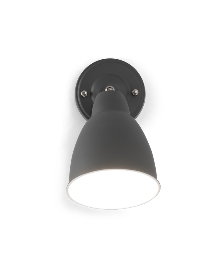 Ardley Dark Grey Unswitched Adjustable Directional Head Wall Light Ardley Dark Grey Unswitched Adjustable Directional Head Wall Light