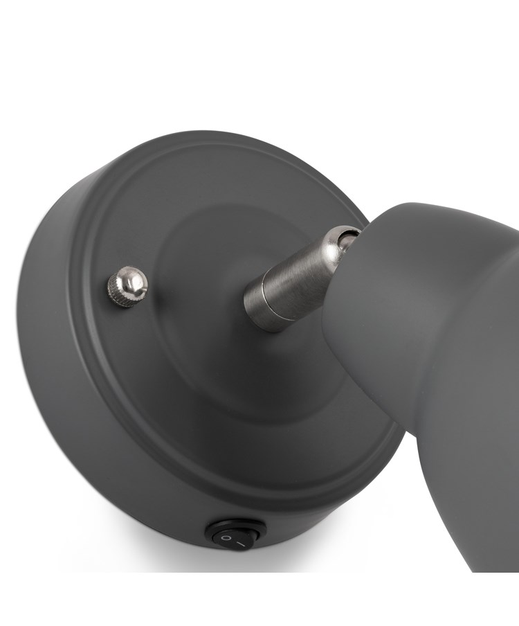 Ardley Dark Grey Unswitched Adjustable Directional Head Wall Light Ardley Dark Grey Unswitched Adjustable Directional Head Wall Light