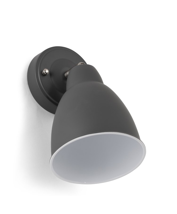 Ardley Dark Grey Unswitched Adjustable Directional Head Wall Light Ardley Dark Grey Unswitched Adjustable Directional Head Wall Light