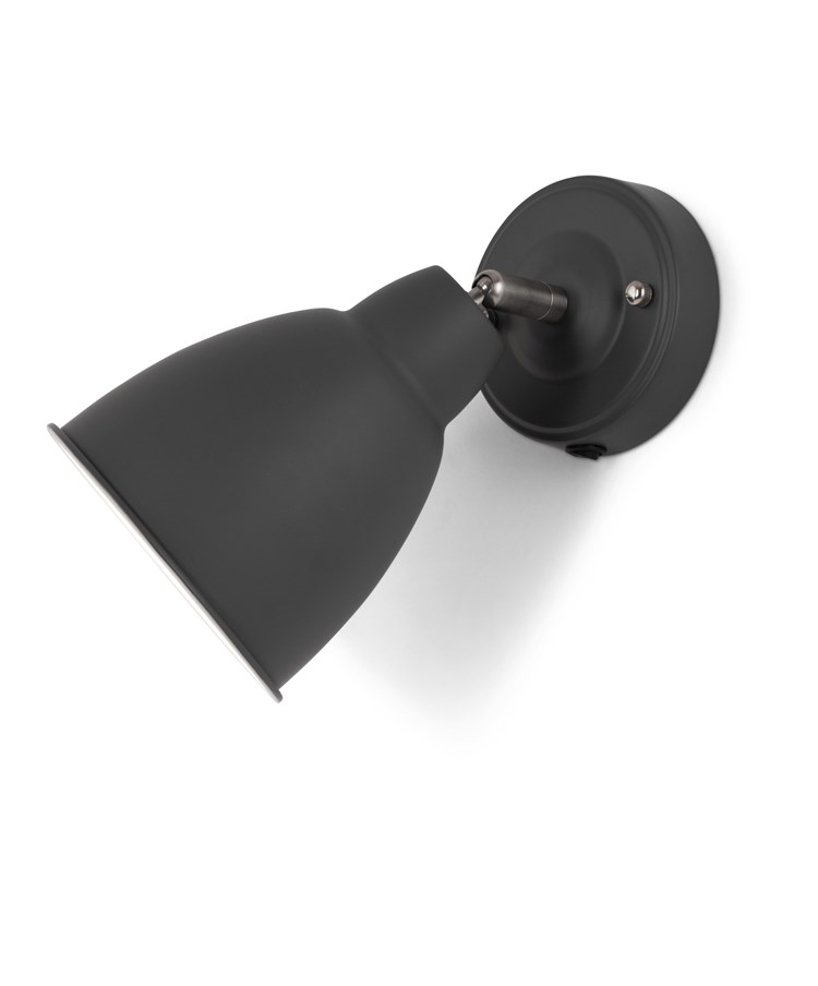 Ardley Dark Grey Unswitched Adjustable Directional Head Wall Light Ardley Dark Grey Unswitched Adjustable Directional Head Wall Light