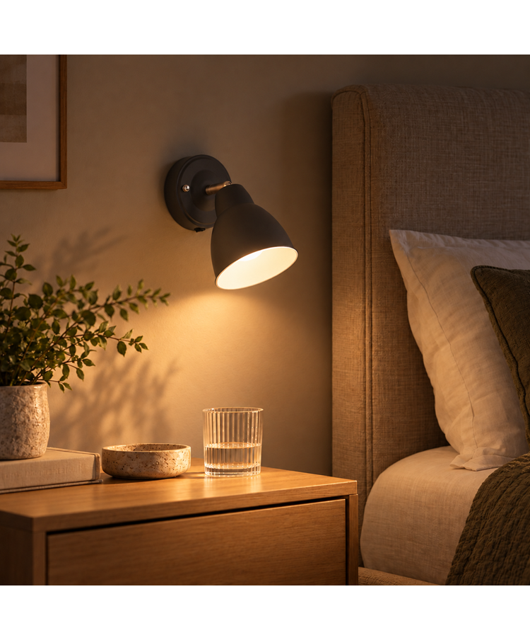Ardley Dark Grey Unswitched Adjustable Directional Head  Wall Light