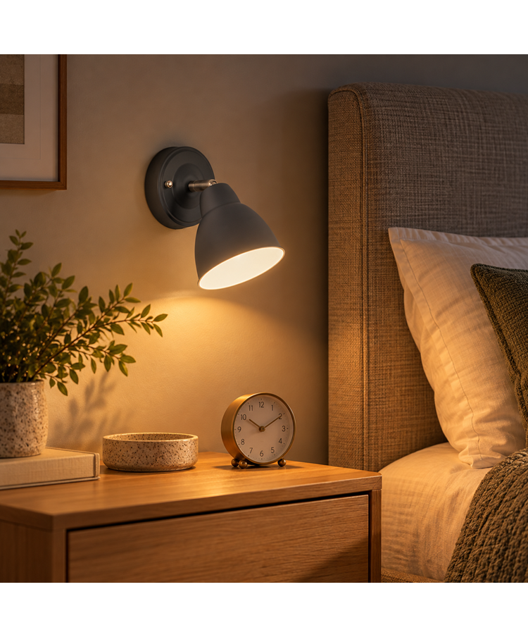 Ardley Dark Grey Switched Adjustable Directional Head Wall Light Ardley Dark Grey Switched Adjustable Directional Head Wall Light
