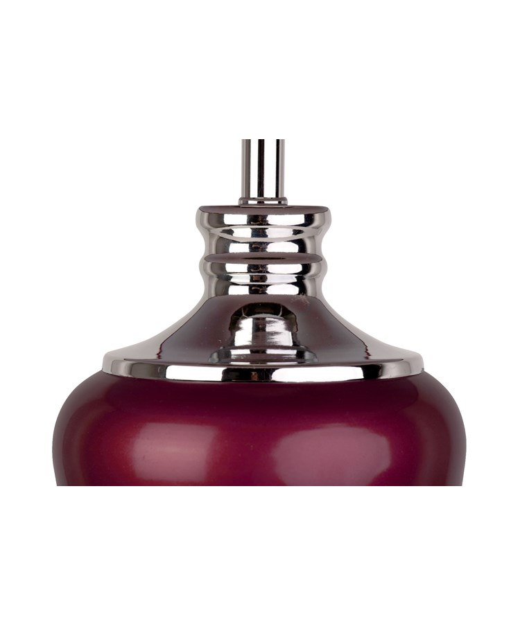 Hepburn Large Red Ceramic Table Lamp with Matching Shade - Shiny Chrome & Red Hepburn Large Red Ceramic Table Lamp with Matching Shade - Shiny Chrome & Red