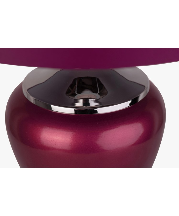 Hepburn Large Red Ceramic Table Lamp with Matching Shade - Shiny Chrome & Red Hepburn Large Red Ceramic Table Lamp with Matching Shade - Shiny Chrome & Red