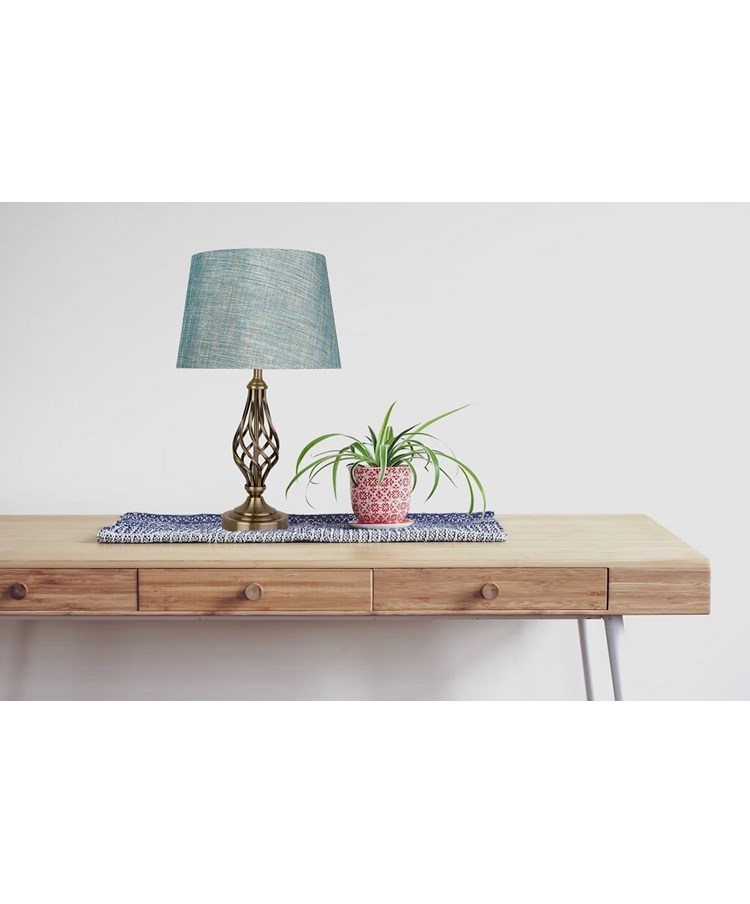 Queenswood Blue Gold Lined Shade Queenswood Blue Gold Lined Shade