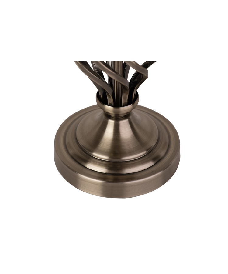 Queenswood Table Lamp Antique with Dark Charcoal Linen Shade