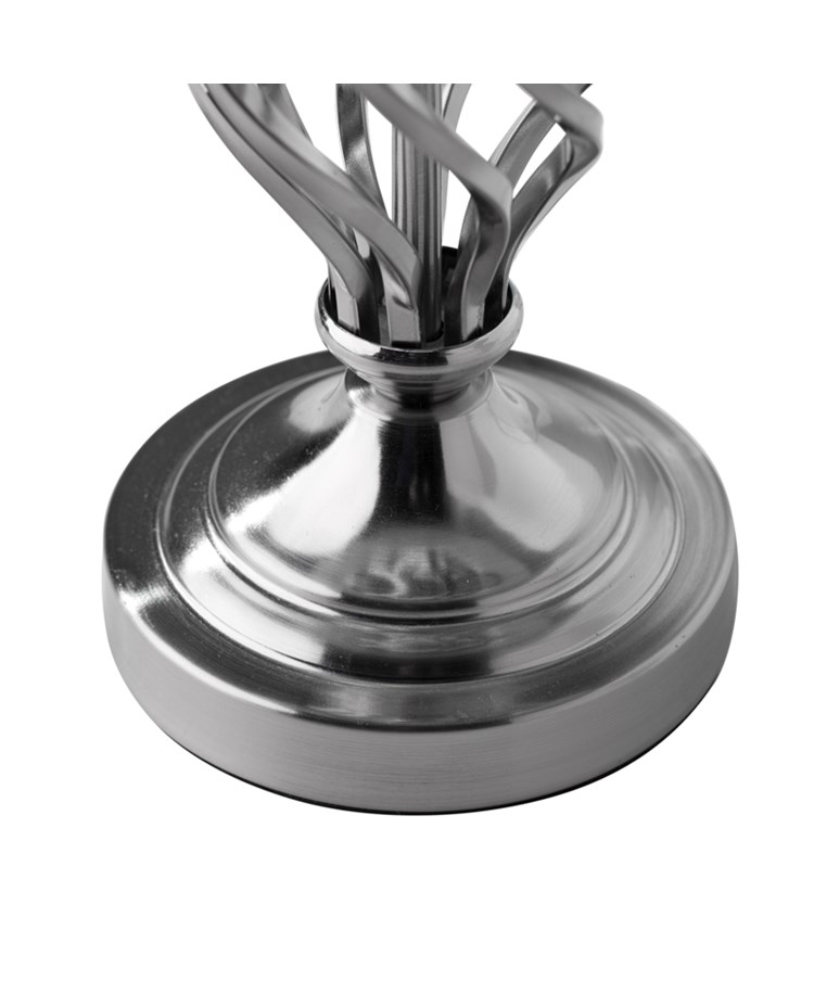 Queenswood Classic Barley Twist Table Lamp with Grey Linen Shade - Silver Chrome Queenswood Classic Barley Twist Table Lamp with Grey Linen Shade - Silver Chrome