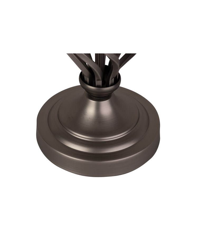 Queenswood Barley Twist Table Lamp with Blue Gold Drum Shade - Pewter Queenswood Barley Twist Table Lamp with Blue Gold Drum Shade - Pewter