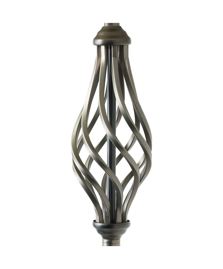 Queenswood Pewter Floor Lamp with Natural Linen Shade Queenswood Pewter Floor Lamp with Natural Linen Shade