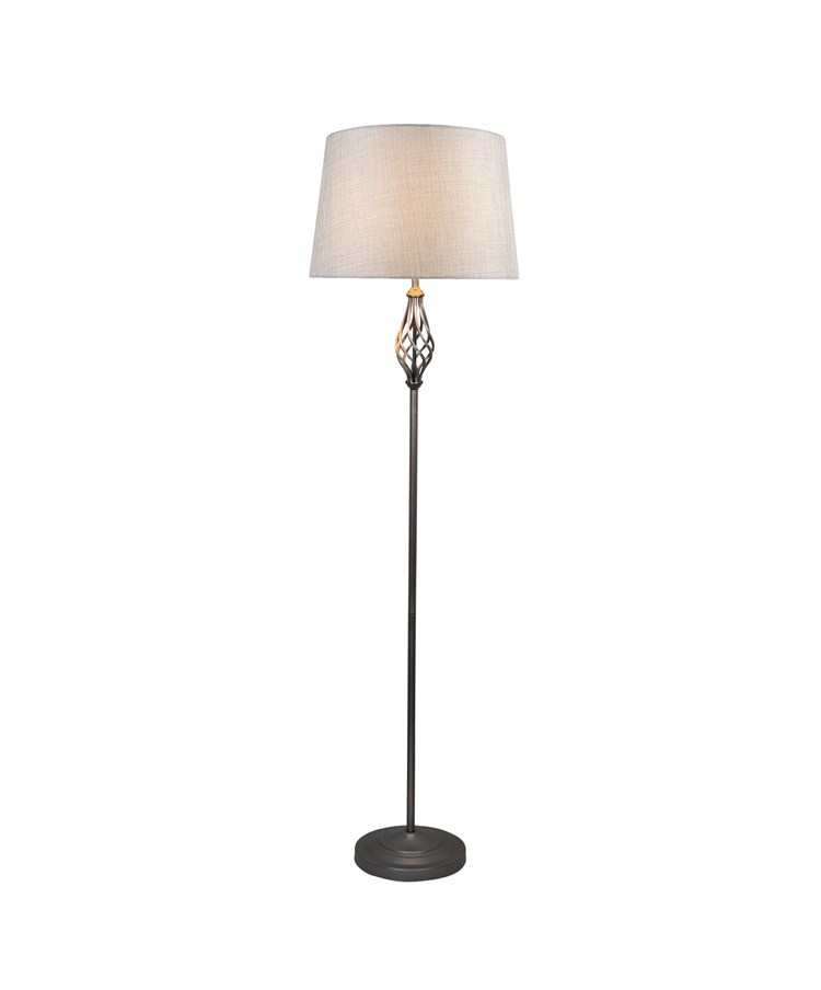 QUEENSWOOD FLOOR LAMP PEWTER – GREY LINEN QUEENSWOOD FLOOR LAMP PEWTER – GREY LINEN