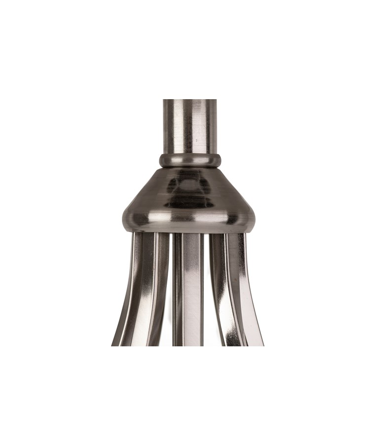 Queenswood SilverTable Lamp with Dark Charcoal Linen Shade