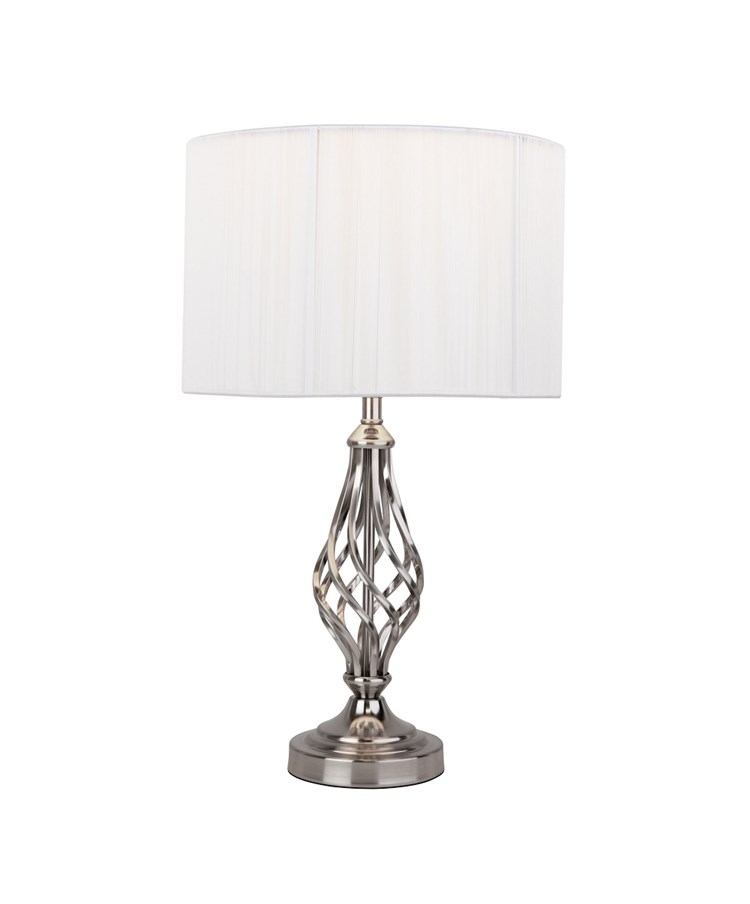 Queenswood Table Lamp Silver - Ivory String Shade