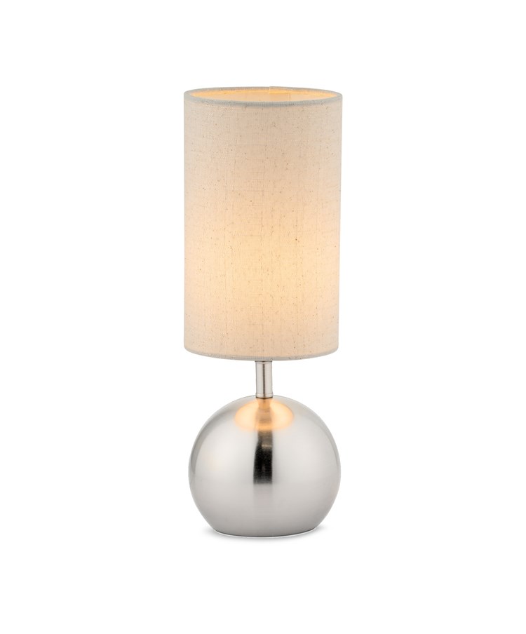 Bedford Modern Silver Brushed Metal Ball Small Touch Control Table Lamp Bedford Modern Silver Brushed Metal Ball Small Touch Control Table Lamp