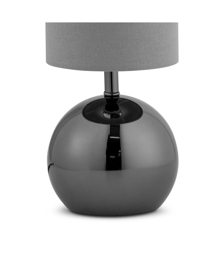Bedford Modern Black Brushed Metal Ball Small Touch Control Table Lamp Bedford Modern Black Brushed Metal Ball Small Touch Control Table Lamp