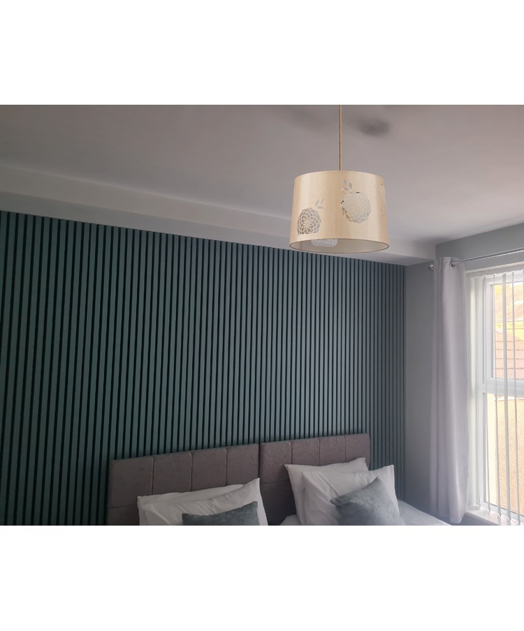 Lacy Bloom Stencil Champagne Gold Ceiling Light Lamp Shade - 30cm - Shade Only