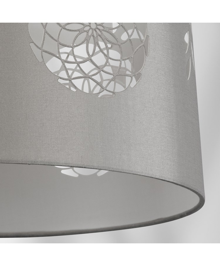 Lacy Bloom Stencil Silver Grey Ceiling Light Lamp Shade - 30cm - Shade Only