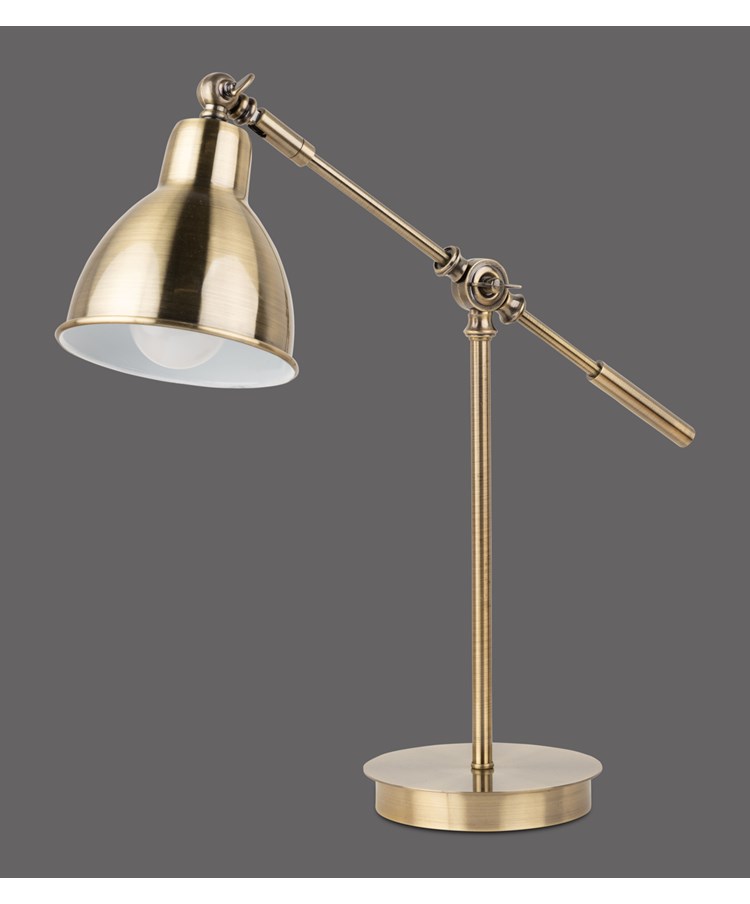 Cantilever Industrial Style Table Lamp - Antique Metal Finish