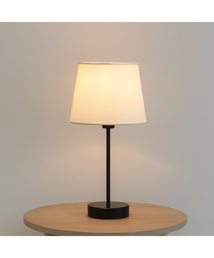 Stockholm Black Cup Stick Table Lamp with Lorenzo Cream Shade Stockholm Black Cup Stick Table Lamp with Lorenzo Cream Shade