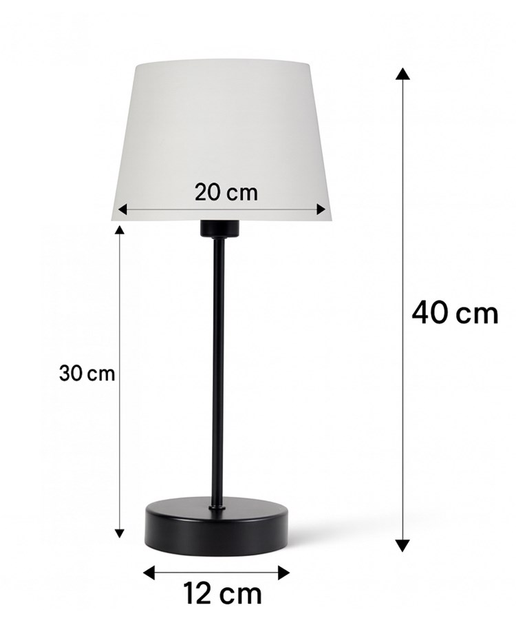 Stockholm Black Cup Stick Table Lamp with Lorenzo Cream Shade Stockholm Black Cup Stick Table Lamp with Lorenzo Cream Shade