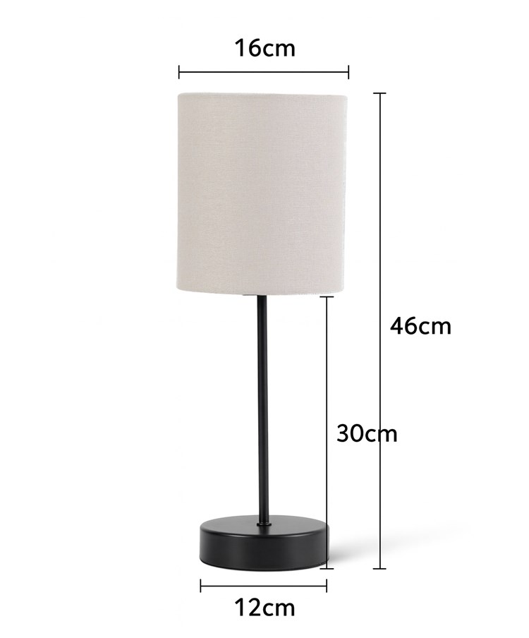 Stockholm Black Cup Stick Table Lamp with Cylinder Shade Stockholm Black Cup Stick Table Lamp with Cylinder Shade