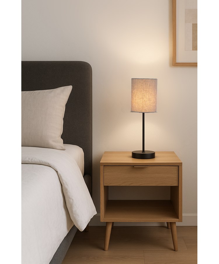 Stockholm Black Cup Stick Table Lamp with Cylinder Shade Stockholm Black Cup Stick Table Lamp with Cylinder Shade