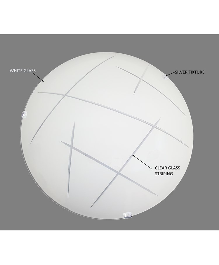 Linear Glass Ceiling Uplighter Pendant Shade - White & Clear - Easy Fit - Modern Linear Glass Ceiling Uplighter Pendant Shade - White & Clear - Easy Fit - Modern