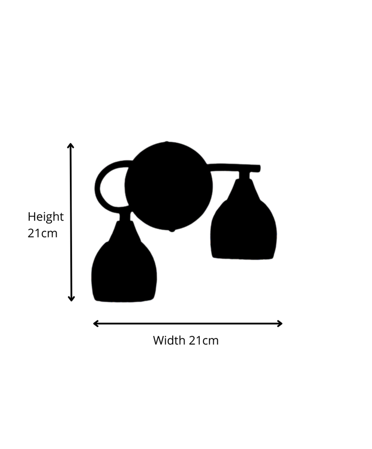 Hendon Antique Brass Twin Double Wall Light with Crystal Glass Shades Hendon Antique Brass Twin Double Wall Light with Crystal Glass Shades