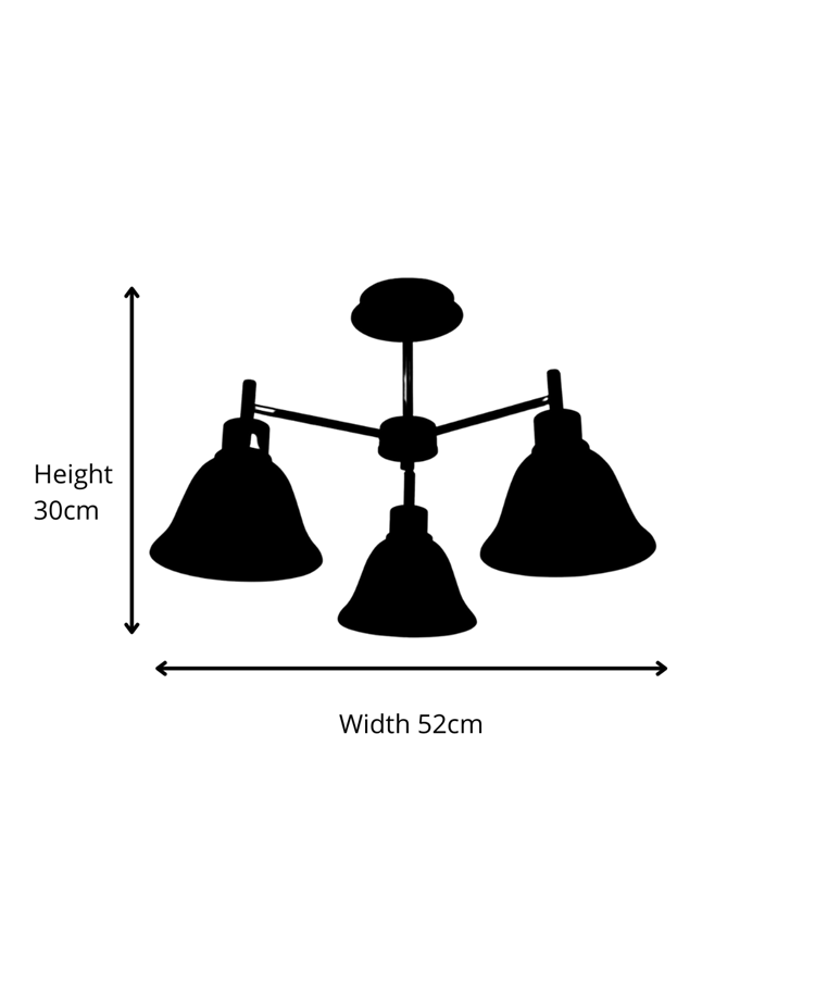 Modern Corsica Silver 3 Light with Glass Shades - Ceiling Light Modern Corsica Silver 3 Light with Glass Shades - Ceiling Light