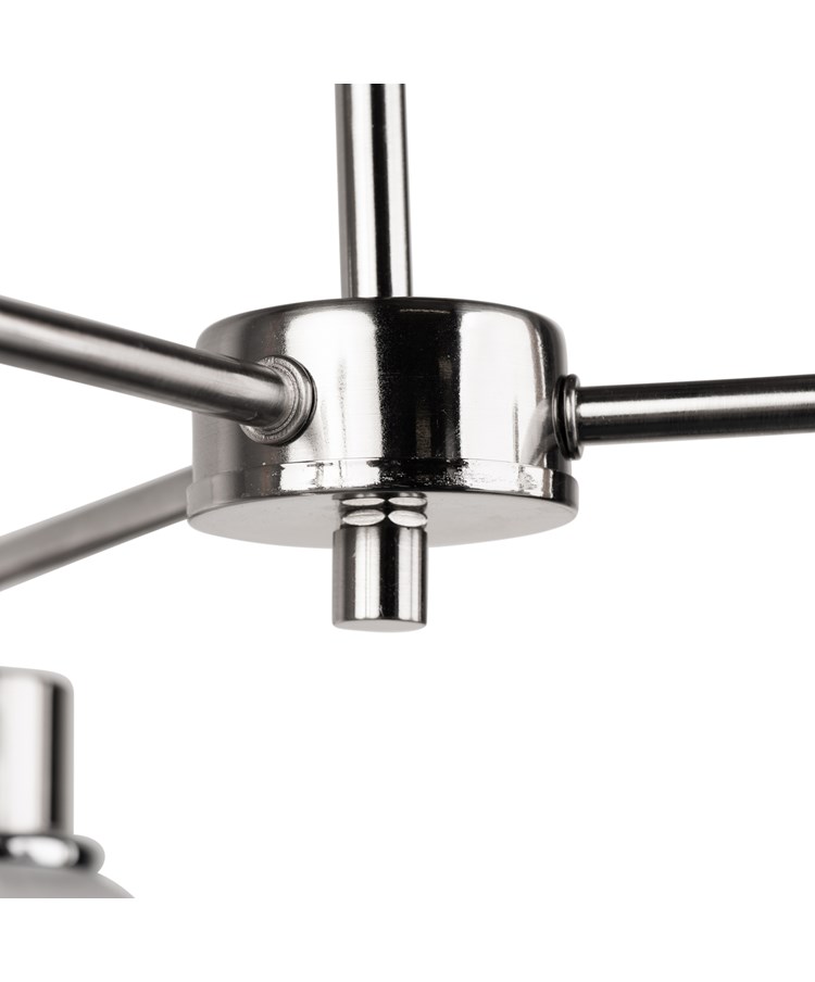 Silver Corsica 3 Light with Ribbed Smoked Glass Silver Corsica 3 Light with Ribbed Smoked Glass