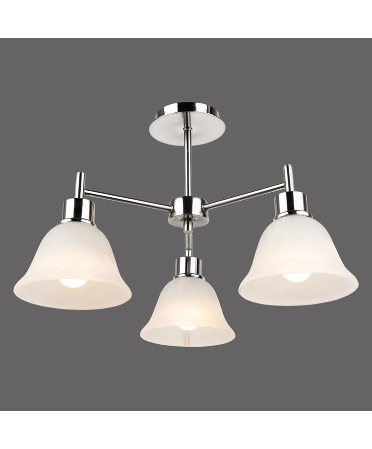 Modern Corsica Silver 3 Light with Glass Shades - Ceiling Light Modern Corsica Silver 3 Light with Glass Shades - Ceiling Light