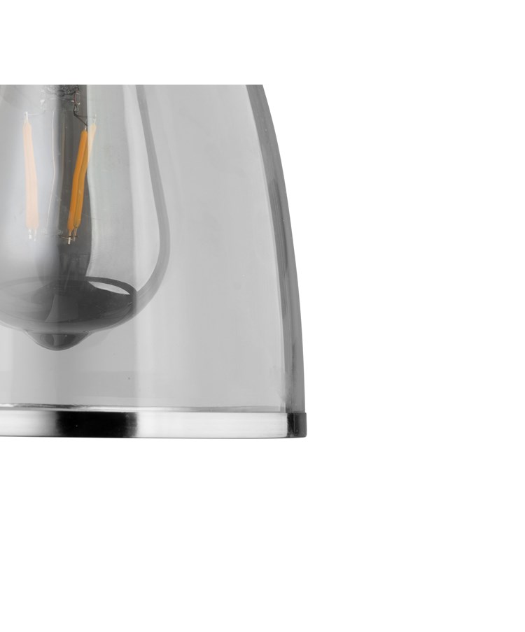 Rossi Silver Chrome Unswitched Wall Light - Clear Glass Rossi Silver Chrome Unswitched Wall Light - Clear Glass