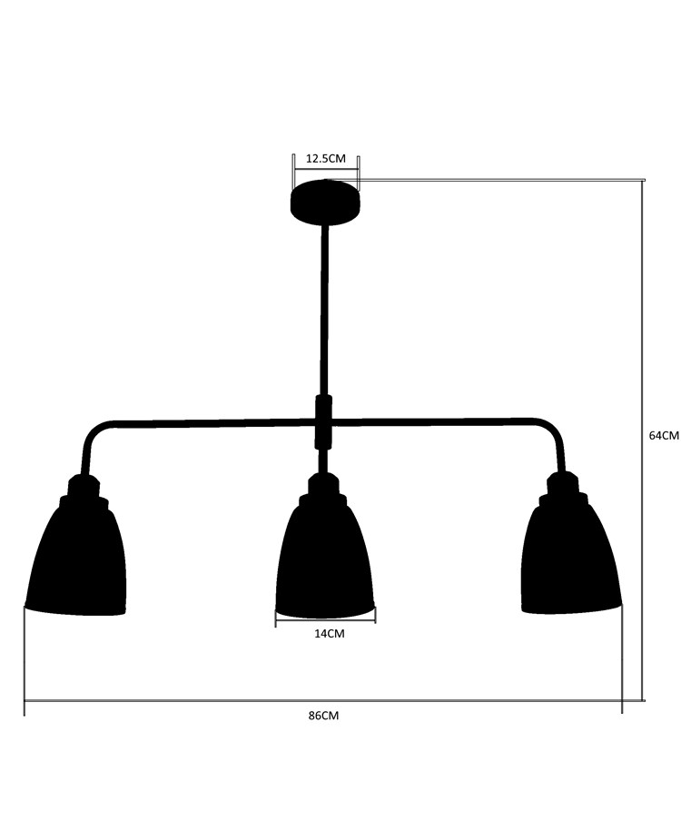 Rossi 3 Light Bar Ceiling Light - Clear Shades with Silver Rim Rossi 3 Light Bar Ceiling Light - Clear Shades with Silver Rim