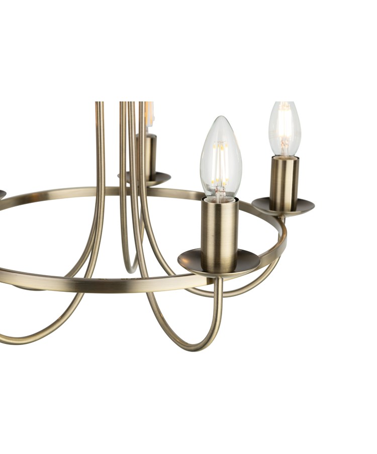 Islington Modern Antique 5-Light Ceiling Chandelier - Brass Hoop/Ring Design Islington Modern Antique 5-Light Ceiling Chandelier - Brass Hoop/Ring Design