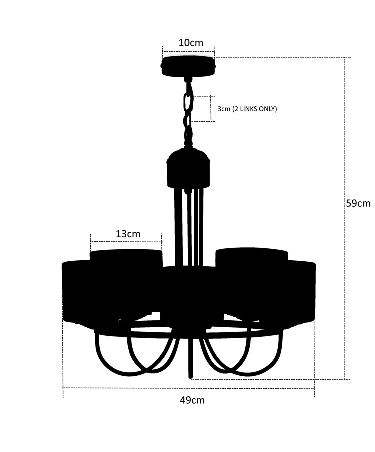 Lulworth 5 Light Silver Industrial Hoop Ceiling Light with Glass Shades Lulworth 5 Light Silver Industrial Hoop Ceiling Light with Glass Shades