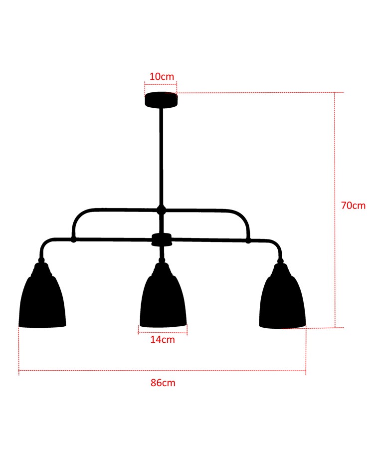 Tripoli 3 Light Bar Pendant Ceiling Light with Clear Glass Shades Tripoli 3 Light Bar Pendant Ceiling Light with Clear Glass Shades