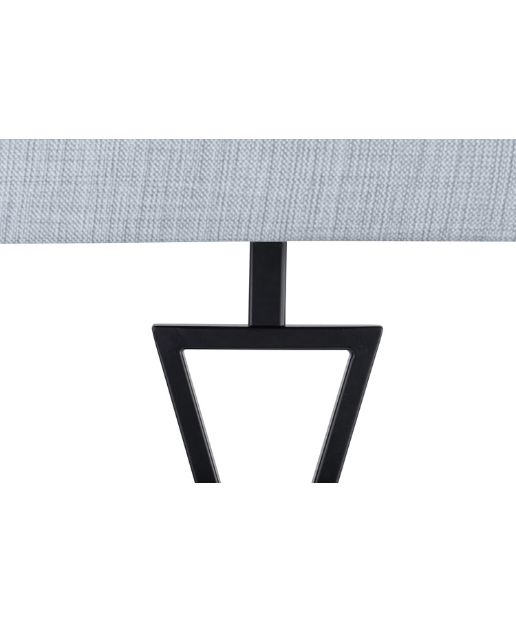 Large X Style Modern Rectangle Statement Table Lamp with Grey Shade - Black Large X Style Modern Rectangle Statement Table Lamp with Grey Shade - Black