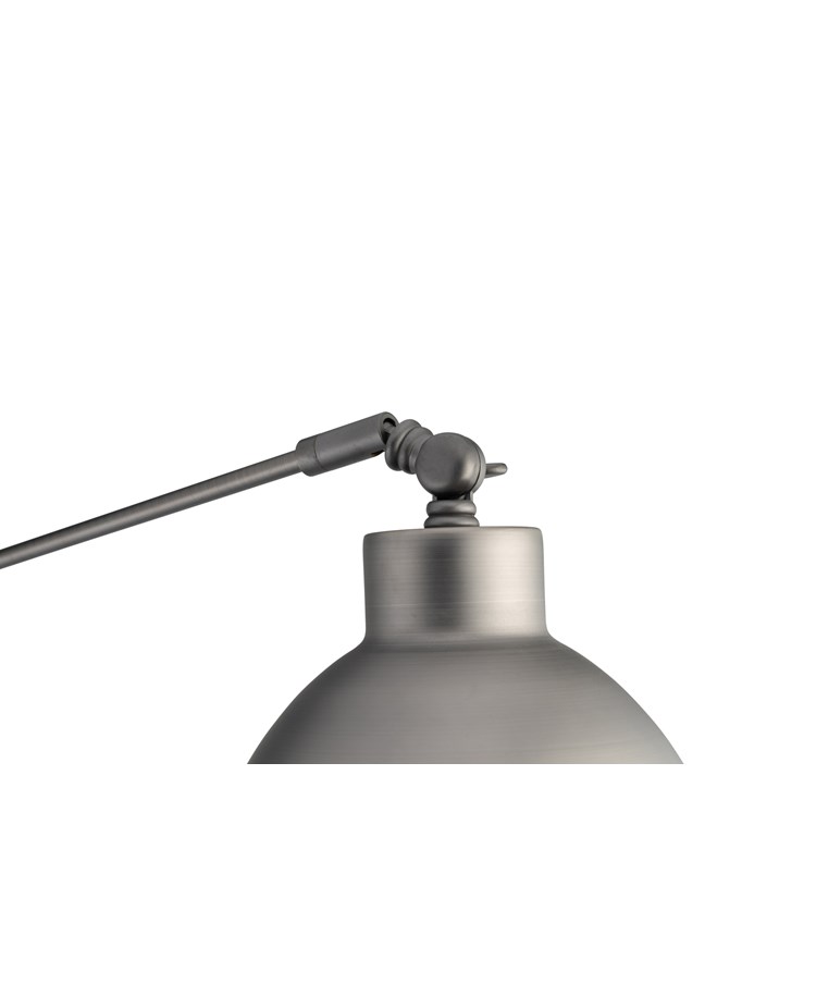 Cantilever Industrial Style Floor Lamp with Metal Shade - Pewter Grey Cantilever Industrial Style Floor Lamp with Metal Shade - Pewter Grey