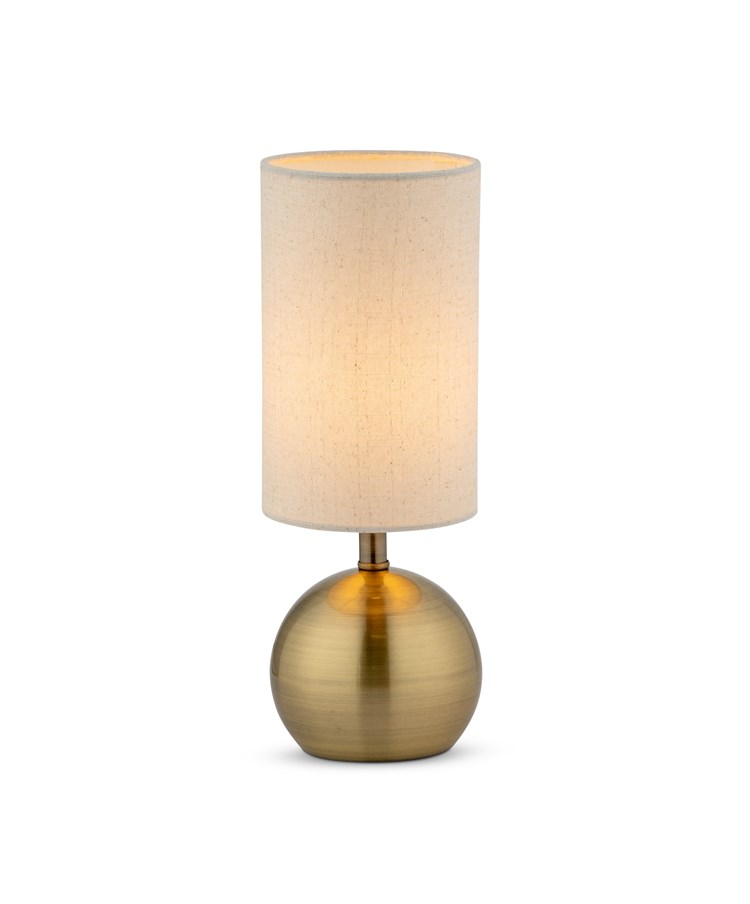 Bedford Modern Brass Brushed Metal Ball Small Touch Control Table Lamp Bedford Modern Brass Brushed Metal Ball Small Touch Control Table Lamp