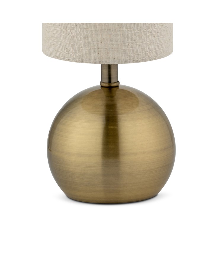 Pair of Bedford Modern Brass Brushed Metal Ball Small Touch Control Table Lamps Pair of Bedford Modern Brass Brushed Metal Ball Small Touch Control Table Lamps
