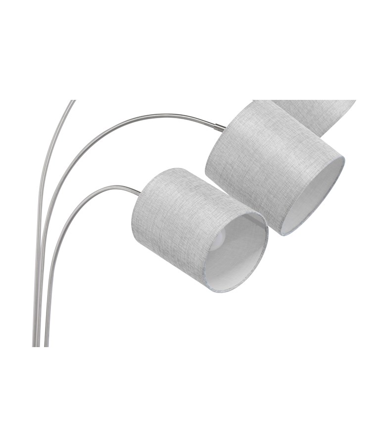 3 Head Arc Adjustable Floor Lamp with Grey Linen Shades Modern Design 3 Head Arc Adjustable Floor Lamp with Grey Linen Shades Modern Design