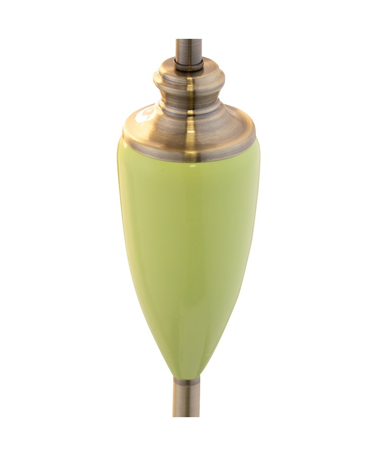 Malham Large Ceramic Floor Lamp with Ivory Pleated Shade - Green & Antique Brass Malham Large Ceramic Floor Lamp with Ivory Pleated Shade - Green & Antique Brass