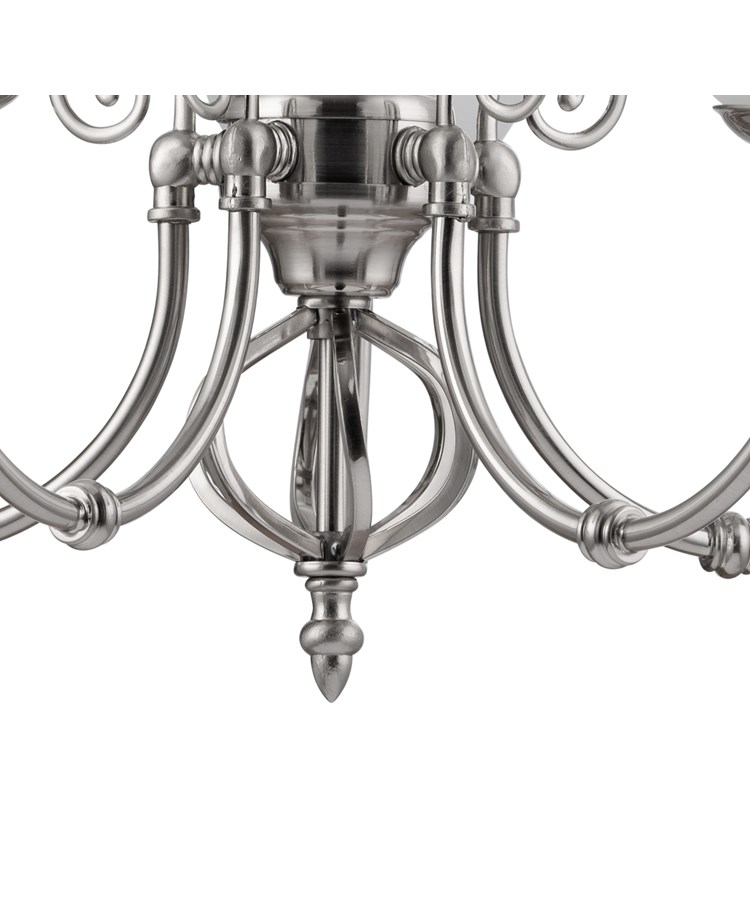 Kingswood 5 Light Ceiling Light with Alabaster Glass Shades - Satin Silver Kingswood 5 Light Ceiling Light with Alabaster Glass Shades - Satin Silver