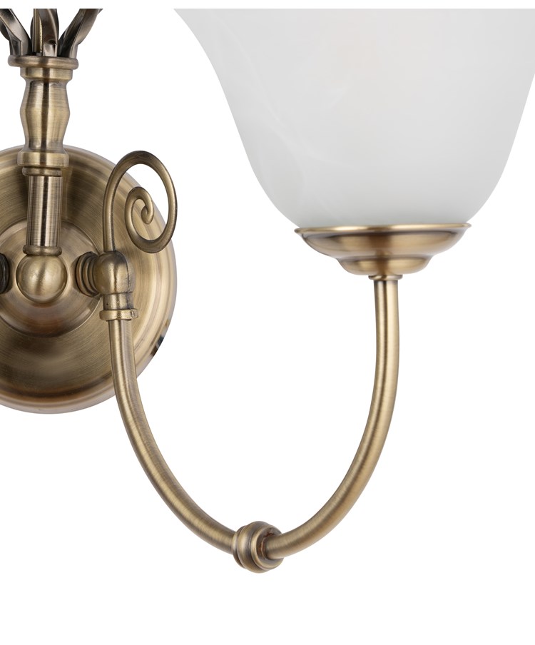 Kingswood Barley Twist Traditional Double Wall Light with Alabaster Glass Kingswood Barley Twist Traditional Double Wall Light with Alabaster Glass