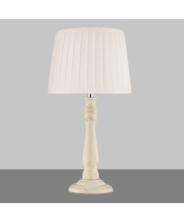 Camden Modern Candlestick Table Lamp with Cotton Pleated Shade - Cream & Gold Camden Modern Candlestick Table Lamp with Cotton Pleated Shade - Cream & Gold