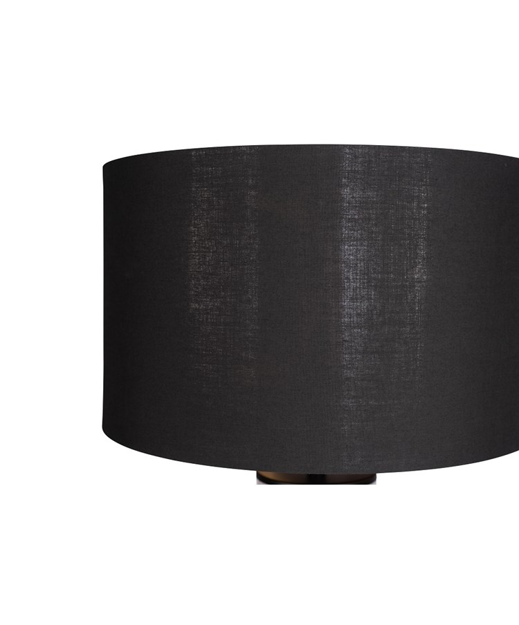 Arezo Black Glass Cylinder Table Lamp CW Gold Lined Black Shade Arezo Black Glass Cylinder Table Lamp CW Gold Lined Black Shade